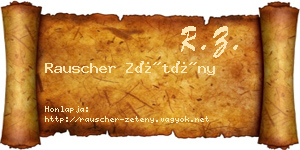 Rauscher Zétény névjegykártya